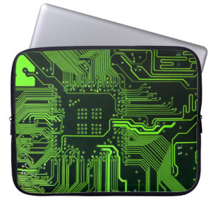 Funda Para Portátil Cool Computer Circuit Board Green
