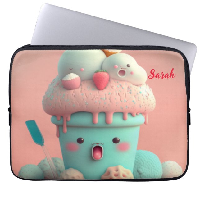 Funda Para Portátil Copa de helados de Kawaii (Frente)