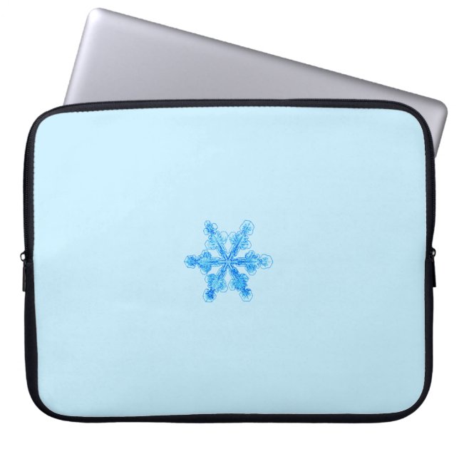 Funda Para Portátil Copo de nieve de invierno azul (Frente)