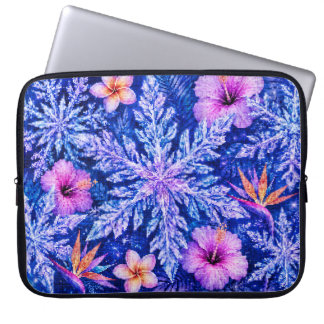 Funda Para Portátil Copo de Nieve Invernal Tropical