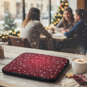 Funda Para Portátil Copo de Nieve Rojo Festivo
