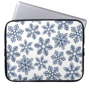 Funda Para Portátil Copos de nieve azules