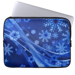 Funda Para Portátil Copos de nieve azules