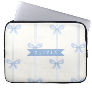 Funda Para Portátil Coqueta de lazo azul personalizado Estética del no