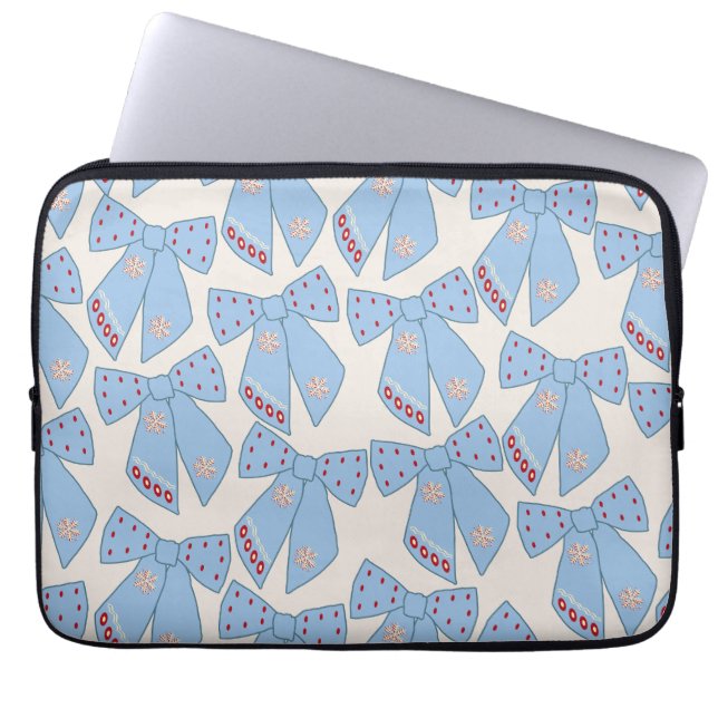 Funda Para Portátil Coquette Blue Bows (Frente)