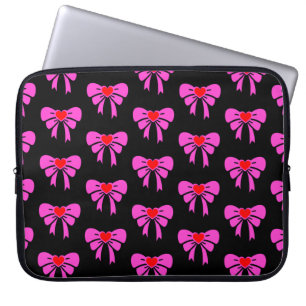 Funda Para Portátil Coquette Ribbon Pattern Red Pink Black y2k Preppy