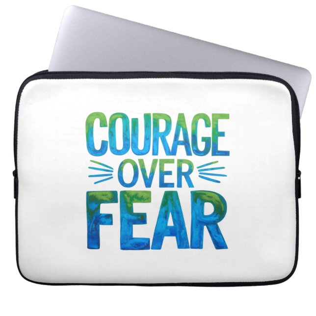 Funda Para Portátil Coraje sobre el miedo (Frente)