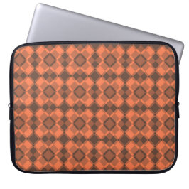 Funda Para Portátil Coral Brown Checker Argyle Pattern