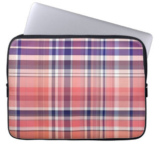 Funda Para Portátil Coral claro, azul de la marina, perrito blanco