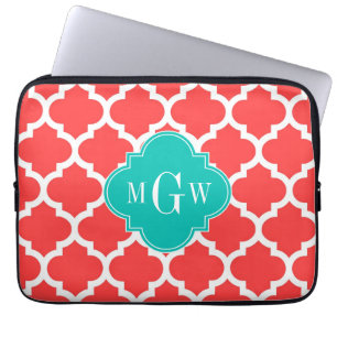 Funda Para Portátil Coral Red Whats Marruecos #5 Verde azulado 3 Monog