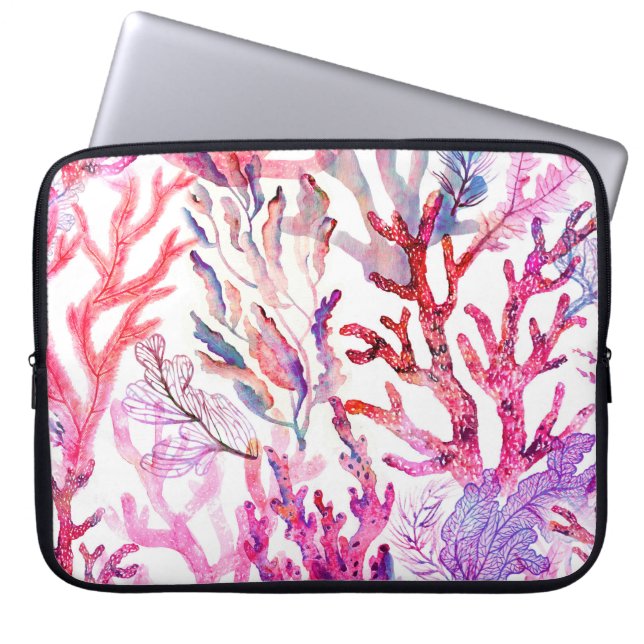 Funda Para Portátil Corales acuarelas. Patrón sin inconvenientes con l (Frente)