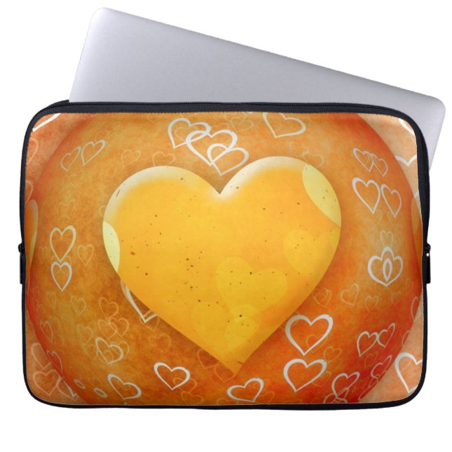 Funda Para Portátil Corazón amarillo (Frente)