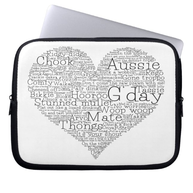 Funda Para Portátil Corazón de argot australiano (Frente)