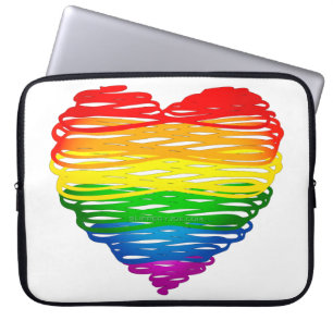 Funda Para Portátil corazón de colores de arcoíris de SlipperyJoe gara