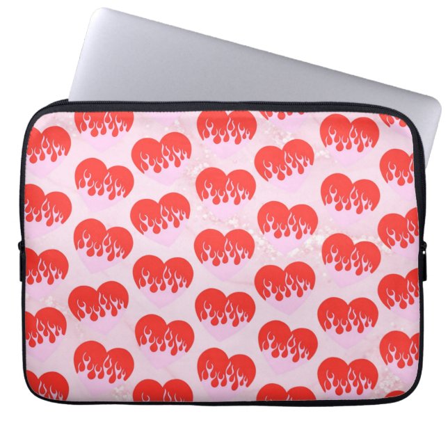 Funda Para Portátil Corazón de Fuego (Frente)