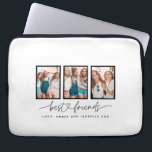 Funda Para Portátil Corazón de guiones lindo moderno fotos de los mejo<br><div class="desc">Corazón de guiones lindo moderno multifoto mejores amigos triptydon regalo</div>