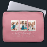 Funda Para Portátil Corazón de guiones lindo moderno fotos de los mejo<br><div class="desc">Corazón de guiones lindo moderno multifoto mejores amigos triptydon regalo</div>