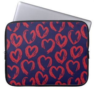 Funda Para Portátil Corazón de la Marina Roja moldeó el Día de San Val