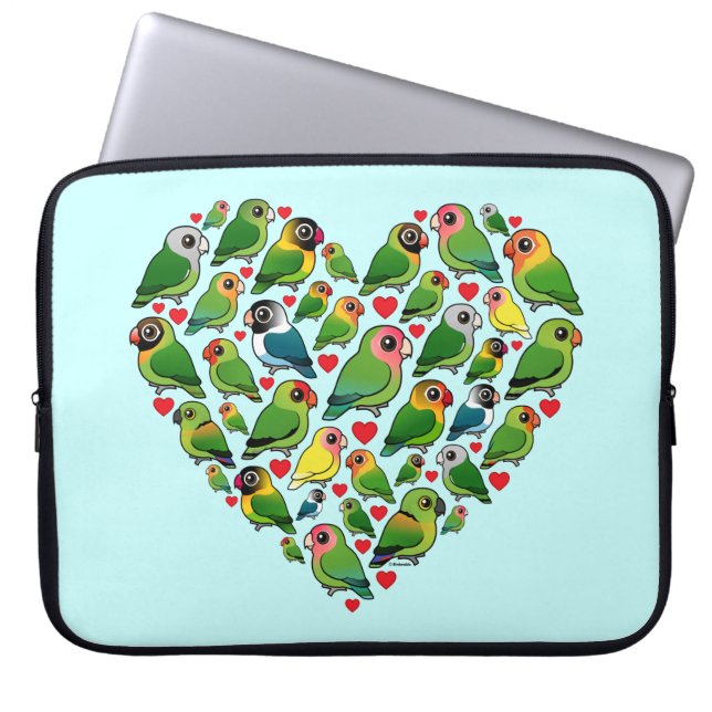 Funda Para Portátil Corazón de Lovebirds (Frente)