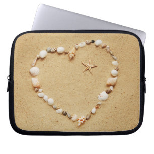 Funda Para Portátil Corazón del Seashell con las estrellas de mar