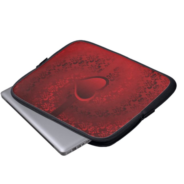 Funda Para Portátil Corazón húmedo rojo (Inferior anverso)