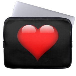 Funda Para Portátil Corazón Rojo Amor de Boda Moderno