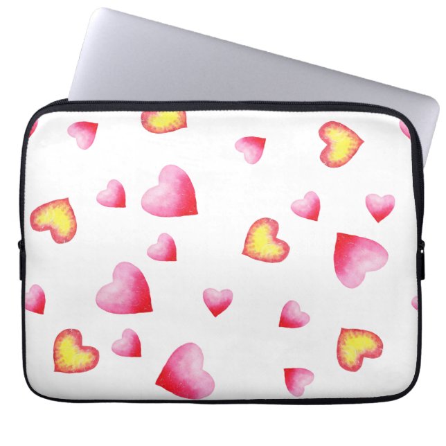 Funda Para Portátil Corazón rojo romántico (Frente)