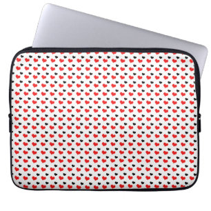 Funda Para Portátil Corazón rojo y negro