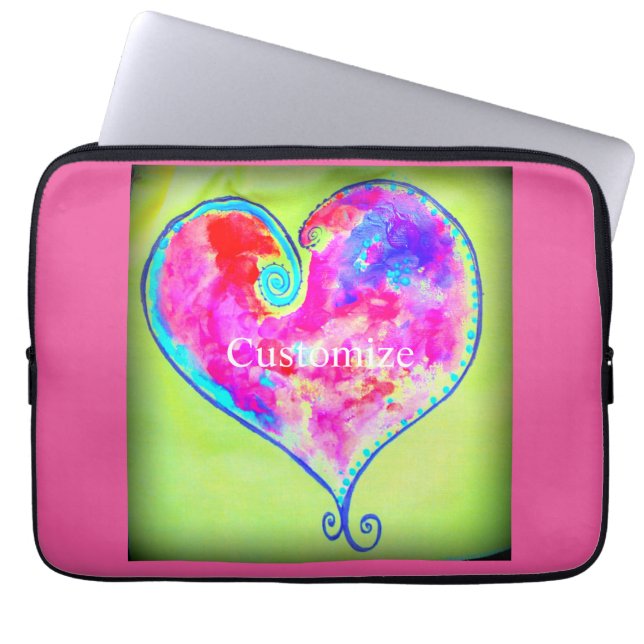 Funda Para Portátil Corazón rosado Ramblido Thunder_Cove (Frente)