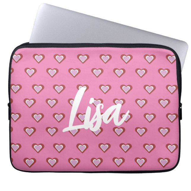 Funda Para Portátil Corazones (Frente)