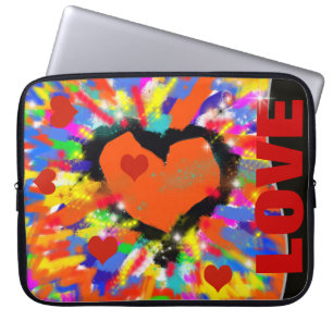 Funda Para Portátil corazones de amor, arte pop