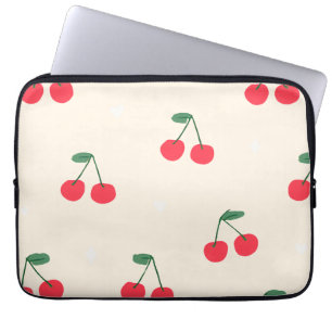 Funda Para Portátil Corazones de Cereza para Chicas Adolescentes