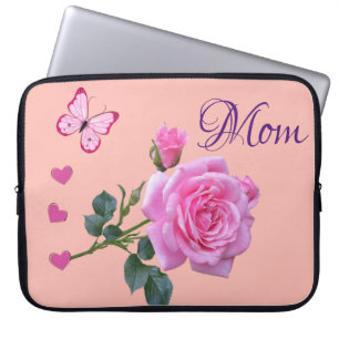 Funda Para Portátil Corazones de mariposa rosa rosa de la manga para p