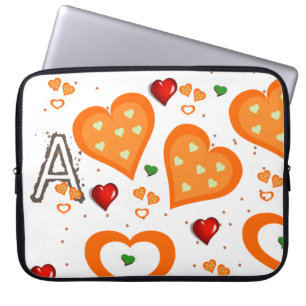 Funda Para Portátil Corazones de Naranja de mangas para portátiles