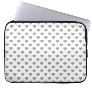 Funda Para Portátil Corazones gris de hormigón simétricos pequeños en
