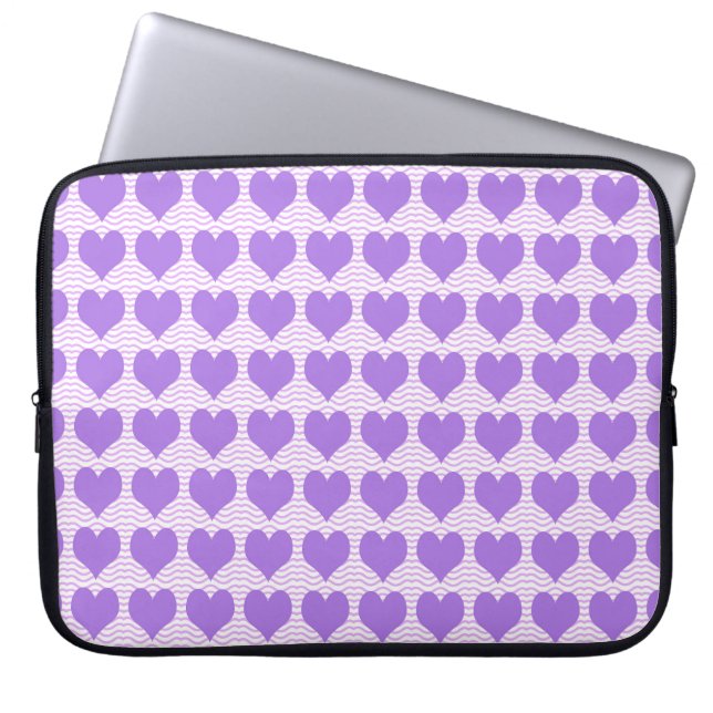 Funda Para Portátil Corazones púrpuras (Frente)