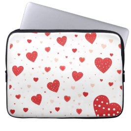 Funda Para Portátil corazones rojos