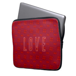 Funda Para Portátil Corazones rojos de San Valentín sobre el amor rojo