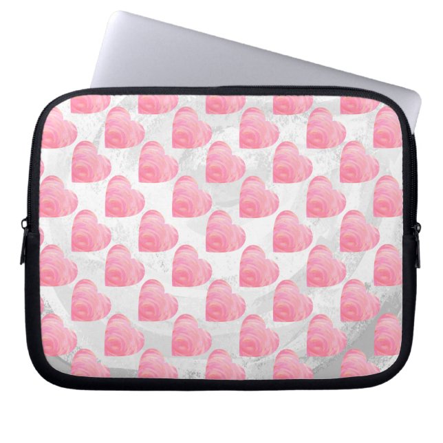 Funda Para Portátil Corazones rosados (Frente)