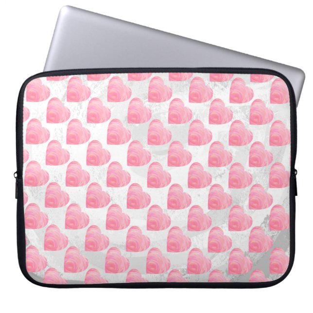 Funda Para Portátil Corazones Rosados (Frente)