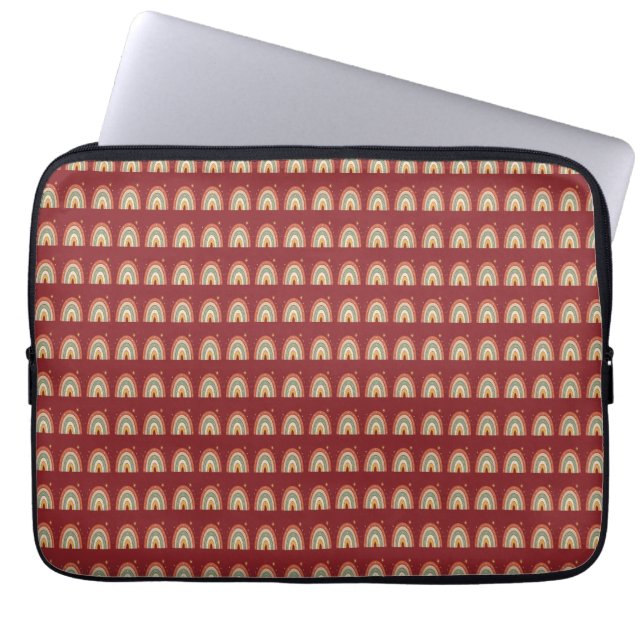 Funda Para Portátil Corbata con patrón de arcoíris boho (Frente)