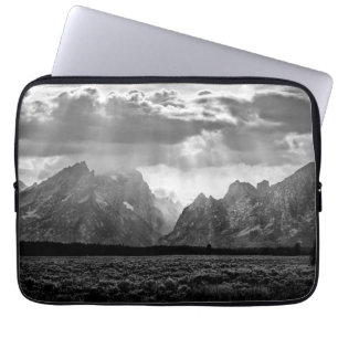Funda Para Portátil Cordillera magnífica de Teton en blanco y negro