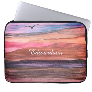 Funda Para Portátil Cordilleras de color de agua Rango Nombre de guión