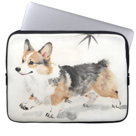 Funda Para Portátil Corgi Acuarela – Arte de Perro Caprichoso con Tint