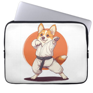 Funda Para Portátil Corgi de Karate � Perro de Artes Marciales