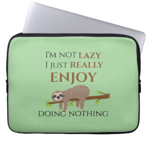 Funda Para Portátil Corte Lazy Slots colgando en un árbol gracioso tex