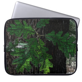 Funda Para Portátil Corteza encajada tipografía de las hojas del árbol