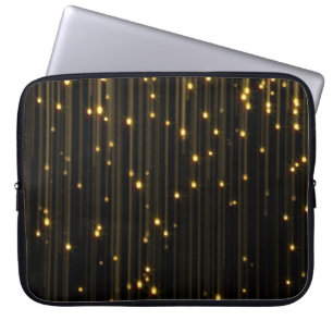 Funda Para Portátil Cortina de luz de lluvia Purpurina dorada