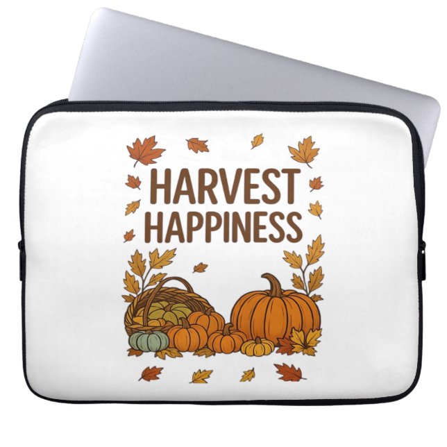 Funda Para Portátil Cosecha Felicidad - Calabaza de otoño y hojas de o (Frente)