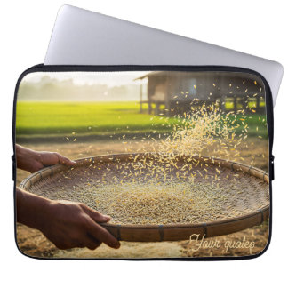 Funda Para Portátil Cosecha Granos, Campo de Arroz